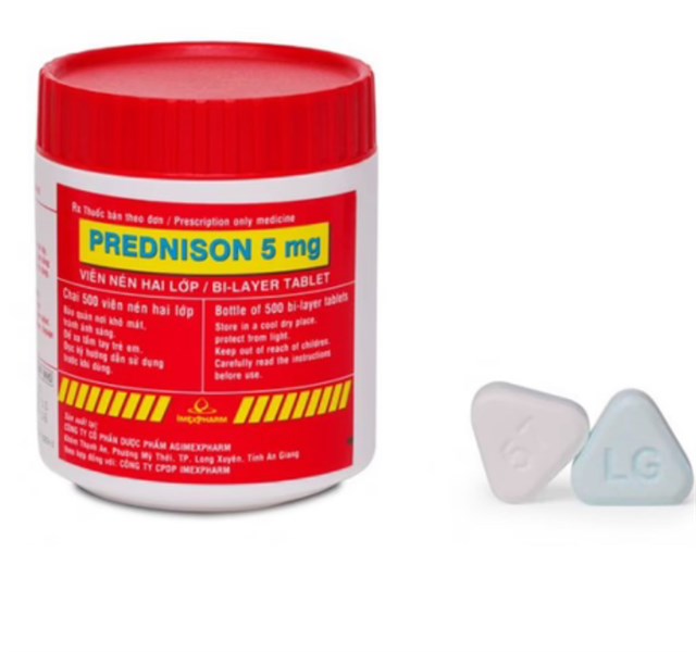 Prednison 5mg Imexpharm (Chai/500viên Nén)(Hai Lớp)