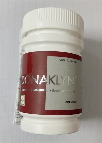 DONAKLYN Paracetamol 500+ Ibuprofen 200 (C100V) Đông Nam
