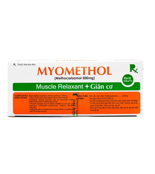 Myomethol Methocarbamol 500mg R.x Thái Lan (H/100v)