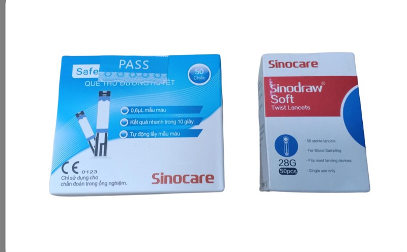 Que thử đường huyết sinocare kèm kim chích (h/50c)