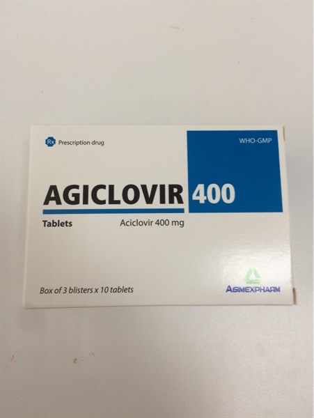 Agiclovir 400 Acyclovir 400mg Agimexpharm (H/30v)