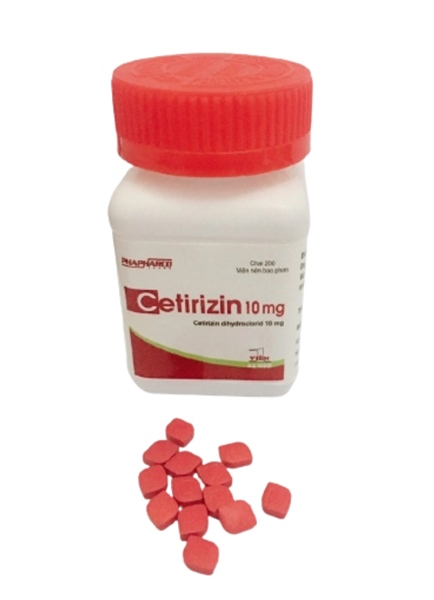 Cetirizin 10mg Bình Thuận (chai/200 Viên Nén)