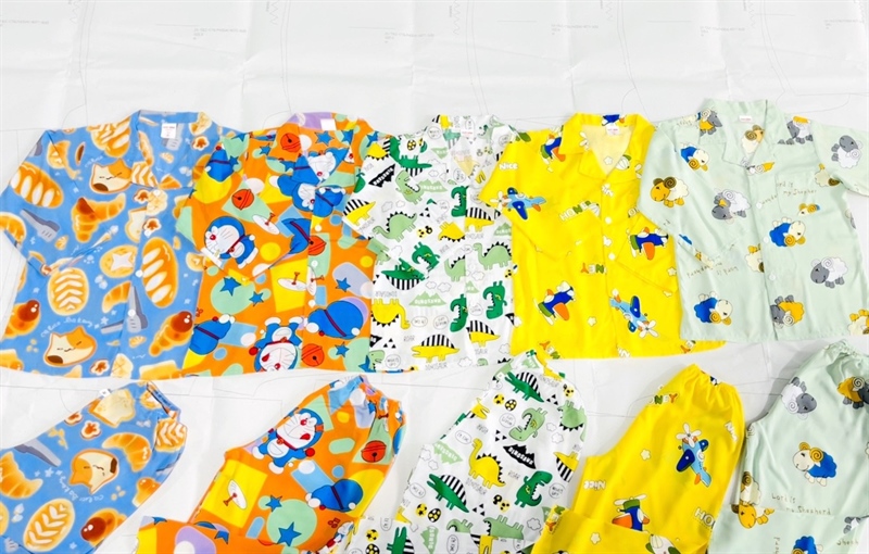 Combo 5 Bộ Tole Lanh -Tay Dài Quần Dài Cổ Pizama Bé Trai TH5