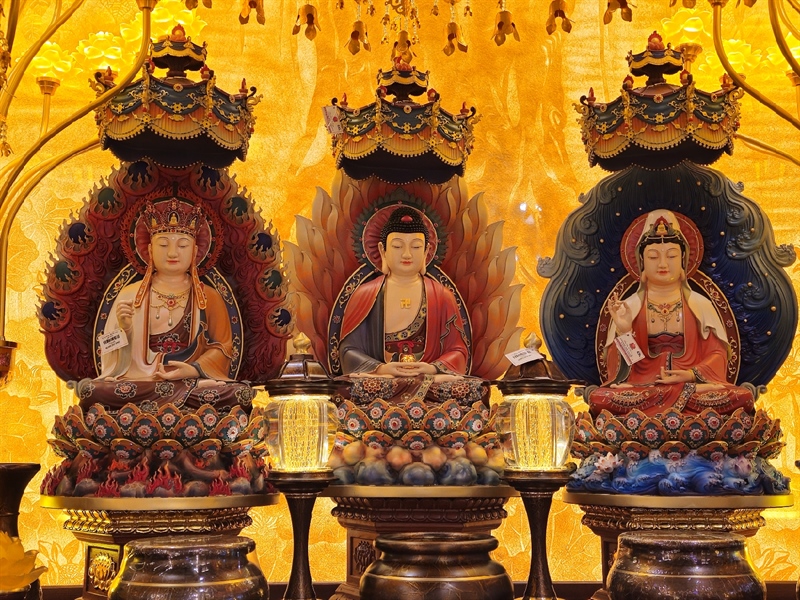 Tây Phương Tam Thánh - Ngũ Sắc - Đồng - 80cm