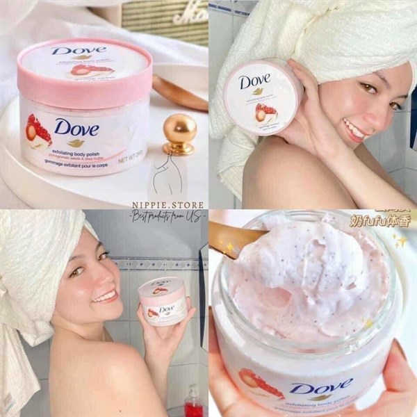 Tẩy da chết Dove Hồng Lựu & Bơ Hạt Mỡ 225ml