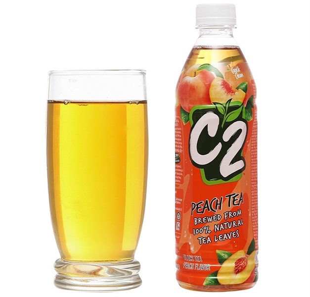 TD NN NƯỚC GIẢI KHÁT C2 VỊ ĐÀO HỒNG TRÀ CHAI 455ML