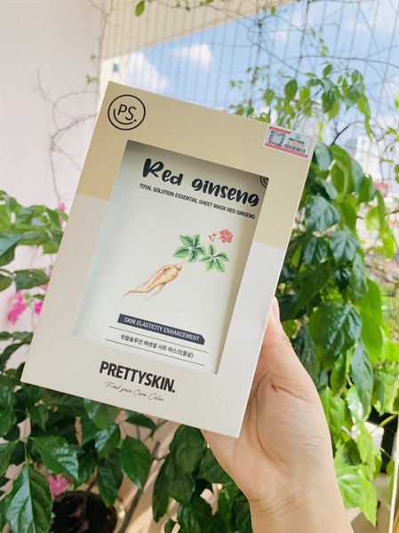 Mặt Nạ Pretty Skin Total Solution Essential Sheet Mask - Sâm Ginseng |A50