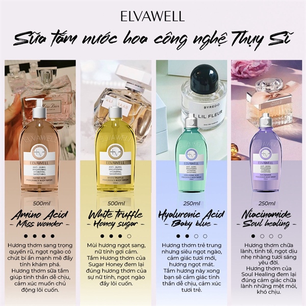 Sữa Tắm Nước Hoa Truffle Elvawell - Cam 500ml