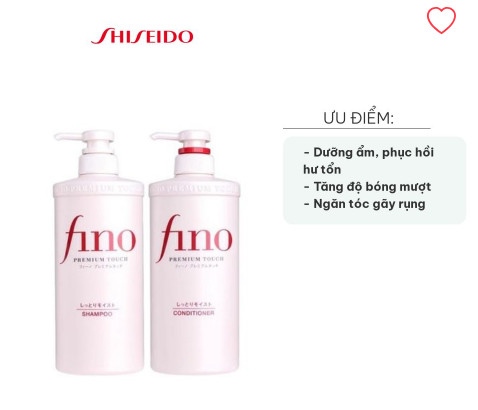 Cặp Dầu Gội- Xả Fino Nhật 550ml/ chai