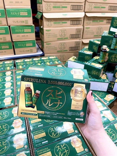Tảo Lục Dạng Nước Spirulina 300 triệu tảo xoắn mỗi chai- Hộp 10 chai
