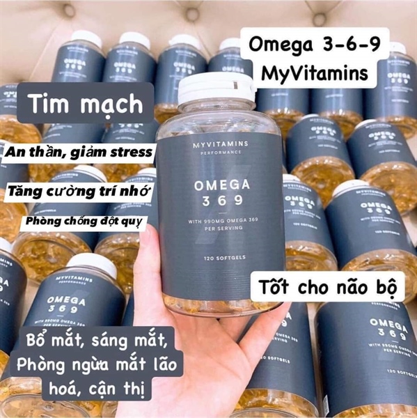 Viên uống bổ sung Myvitamins Omega 3-6-9 120 viên (UK - Anh Quốc)