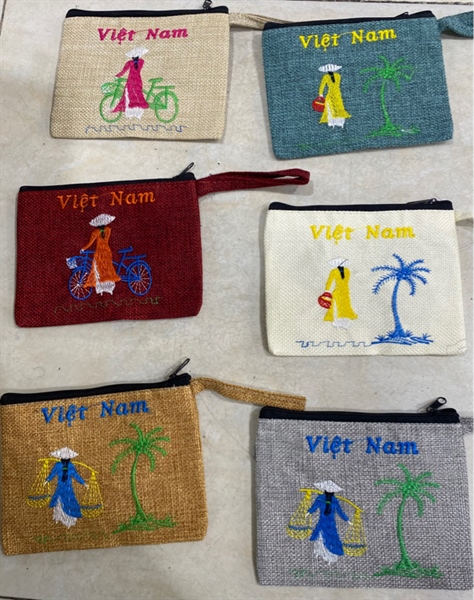 Ví vải thô cô gái sò, chữ nhật bé - Purse - Usd 0.9