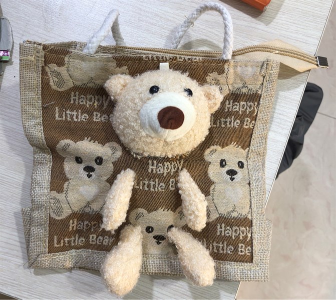 Túi gấu bé 20cm- Teddy bear hand bag- Usd 4