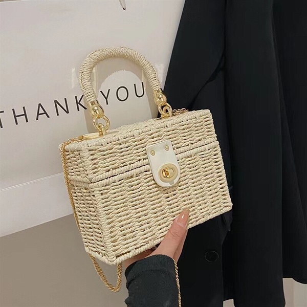 Túi cói hộp chữ nhật quai tết - Sedge bag - Usd 13