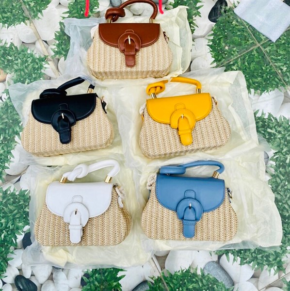 Túi hộp cói tay xách thắt nút - Sedge bag - Usd 12