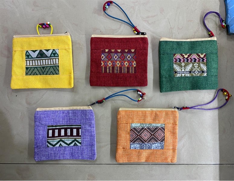 Ví vuông vải đay can ô vải dệt - Embroidery purse - Usd 0.9