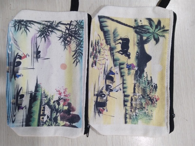 Ví vải thô trắng đen in ảnh - Printing purse - Usd 1.2