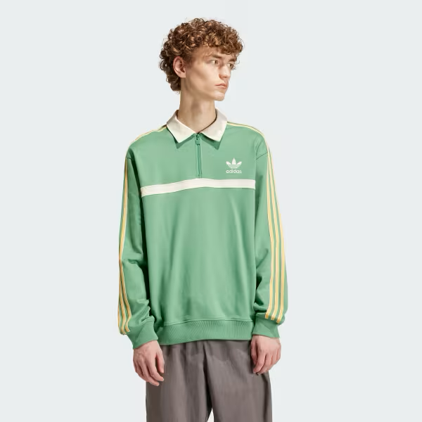 Áo Adidas Collared Sweatshirt - Màu xanh lá [IS4364]