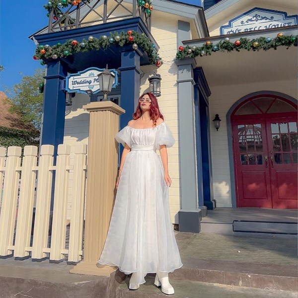 Maxi tay phồng voan kiếng