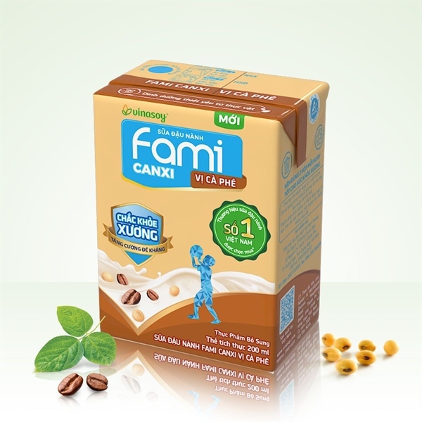 SỮA ĐẬU NÀNH FAMI CANXI VỊ CÀ PHÊ HỘP 200ML