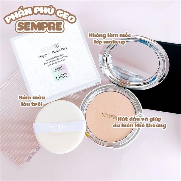 Phấn phủ GEO trắng Sempre Happy & Please Pact #21