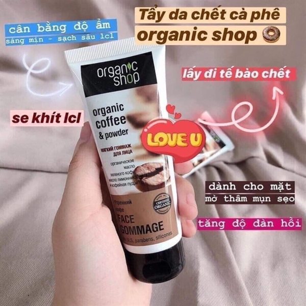 Tẩy Tế Bào Chết Cafe Có Hạt Organic Shop 75ml