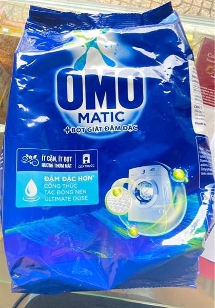 Bột Giặt Omo Matic Máy Cửa Trước Ít Cặn, Ít Bọt Hương Thơm Mát Công Thức Tác Động Kép Bịch 5kg7