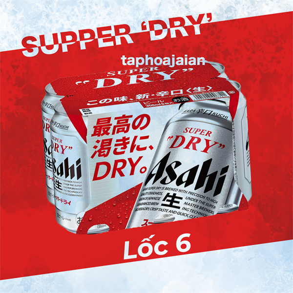 Bia Asahi Super Dry lon 350ml