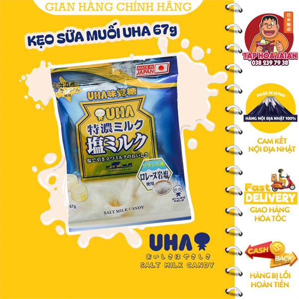 Kẹo UHA Sữa Muối Tokuno 67g