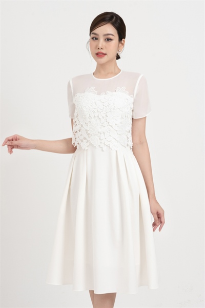 ĐẦM XÒE PHỐI REN HOA