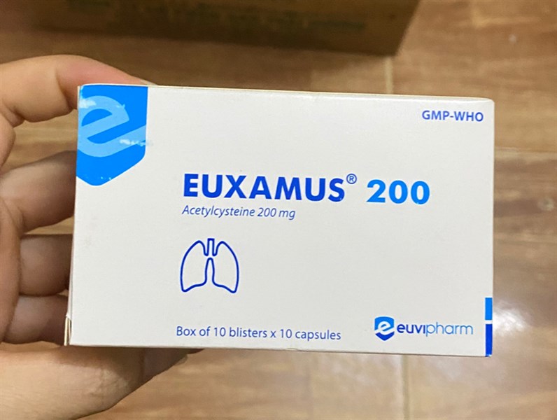 Euxamus 200 ( Acetylcysteine 200mg ) hộp 10 vỉ x 10 viên