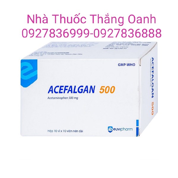 Acefakgan 500mg ( Acetaminophen hộp 10 vỉ x 10 viên )