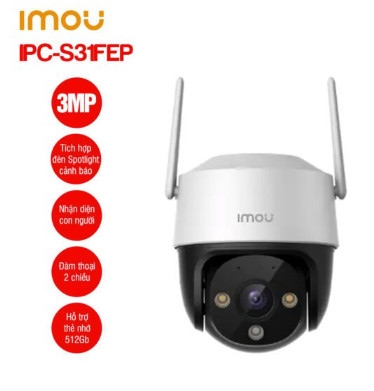 Camera Wifi IMOU S31FEP 3MP ngoài trời thay S21FEP (có màu, đàm thoại,có đèn báo động)