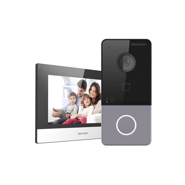 Bộ Kis chuông hình Hikvision DS-KIS605-P (gồm 1c màn DS-KH6320-LE1 + 1c nút DS-KV6113-WPE1 (B) + 2c nguồn)