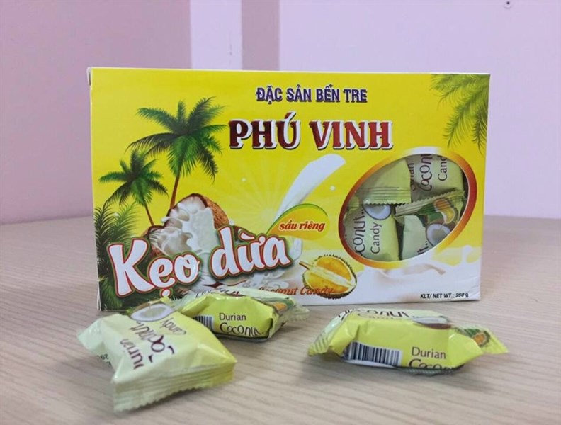 Kẹo dừa Phú Vinh hộp 250g - Sầu riêng