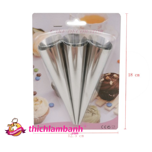 Bộ 3 inox bánh sừng bò, ốc quế 14cm