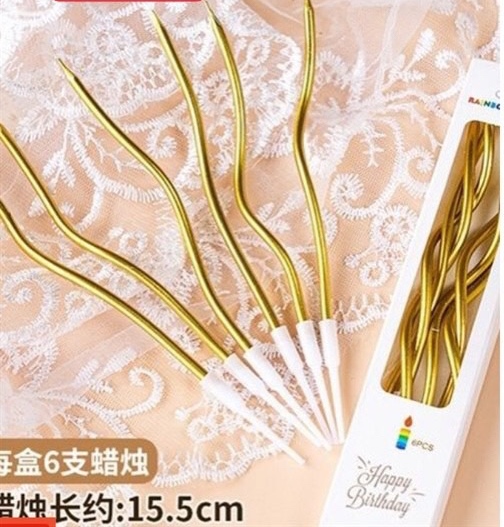 Nến sóng dài nhũ vàng