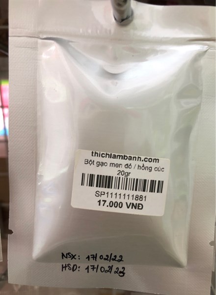 Bột gạo men đỏ / hồng cúc (100g)