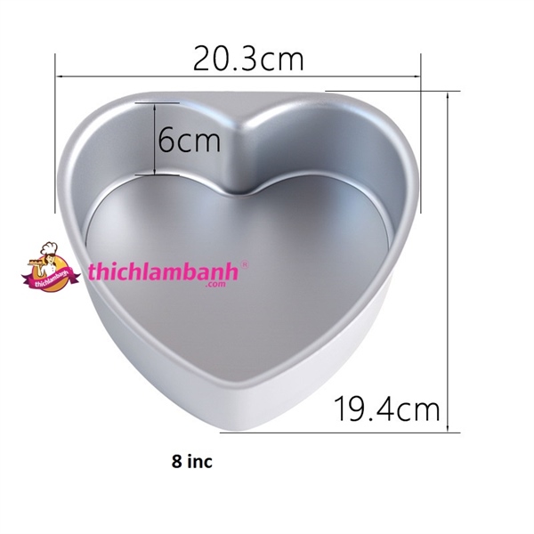 Khuôn tim đúc đáy liền 8 inch