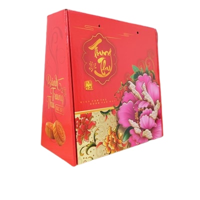 Hộp Trung Thu DÀY XÉO Có Quai Xách Đựng 4 Bánh 150 - 200 Gr
