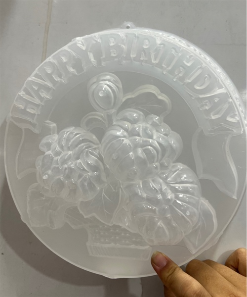 Khuôn nhựa làm rau câu VT 25cm - giỏ hoa happy birthday ( mẫu B5)