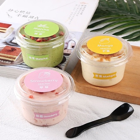 Hộp nhựa tròn đựng bánh mousse/ tiramisu XY583 (lốc 50c)