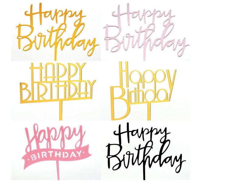 Bảng que cắm HAPPY BIRTHDAY lớn (Bịch 10 cái)