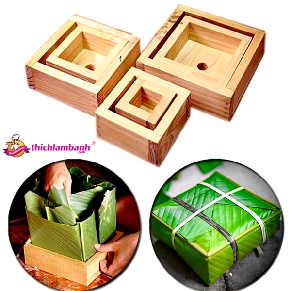 Khuôn làm bánh chưng thông minh 16 cm bằng gỗ