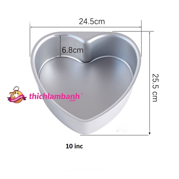 Khuôn tim đúc đáy liền 10 inch