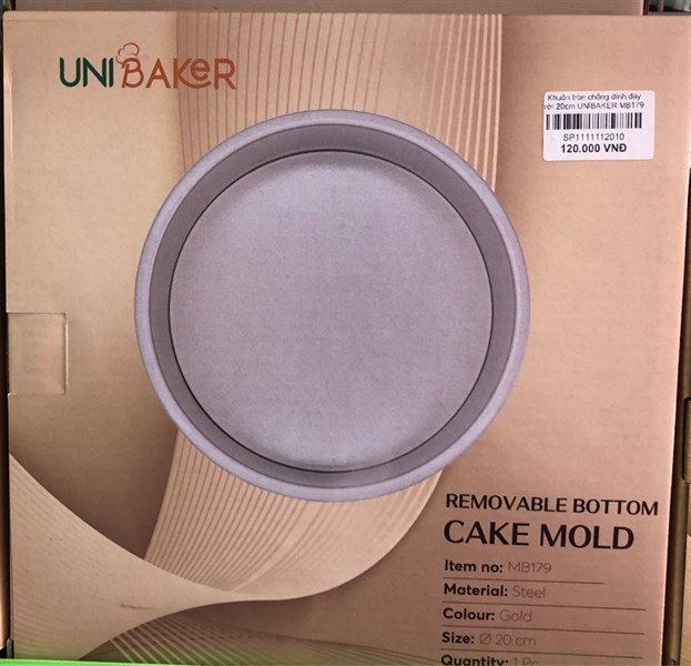 Khuôn tròn chống dính đáy rời 20cm UNIBAKER MB179