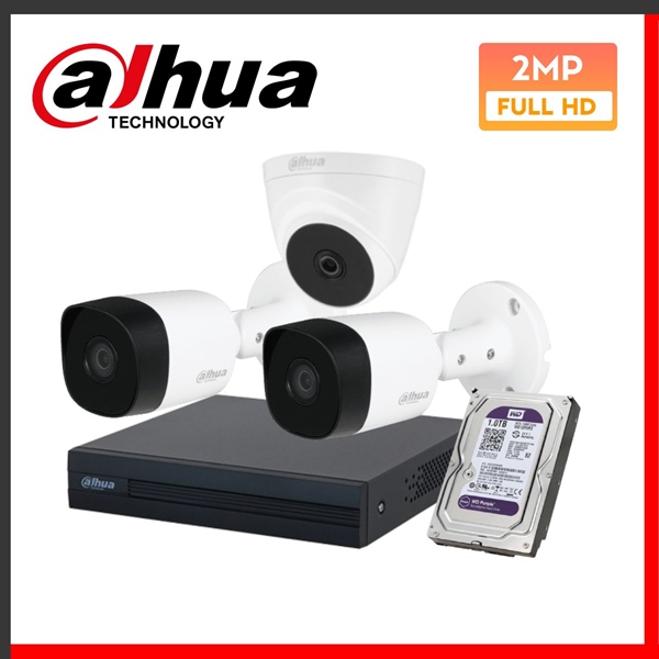 Combo 3 Camera Dahua HDCVI 2MP hồng ngoại