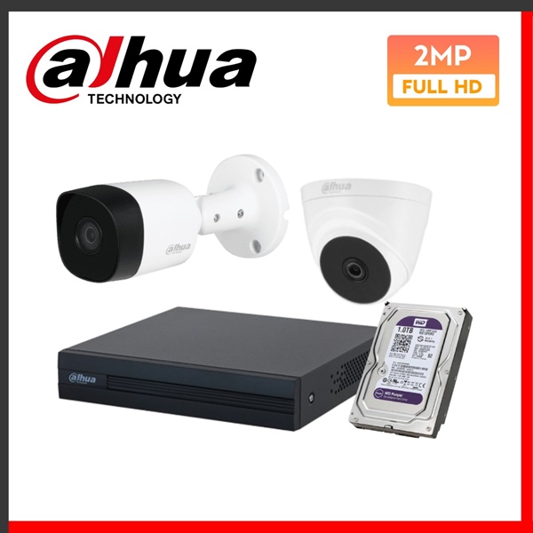 Combo 2 Camera Dahua HDCVI 2MP hồng ngoại