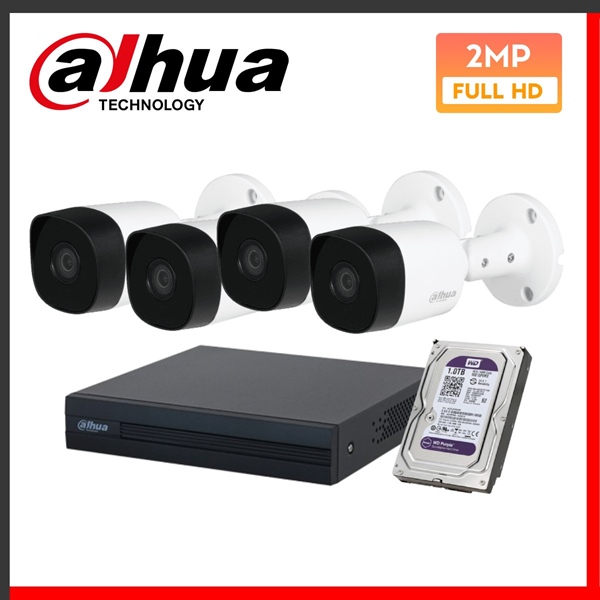 Combo 4 Camera Dahua HDCVI 2MP hồng ngoại