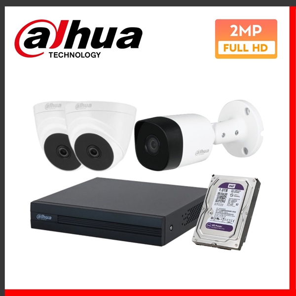 Combo 3 Camera Dahua HDCVI 2MP hồng ngoại
